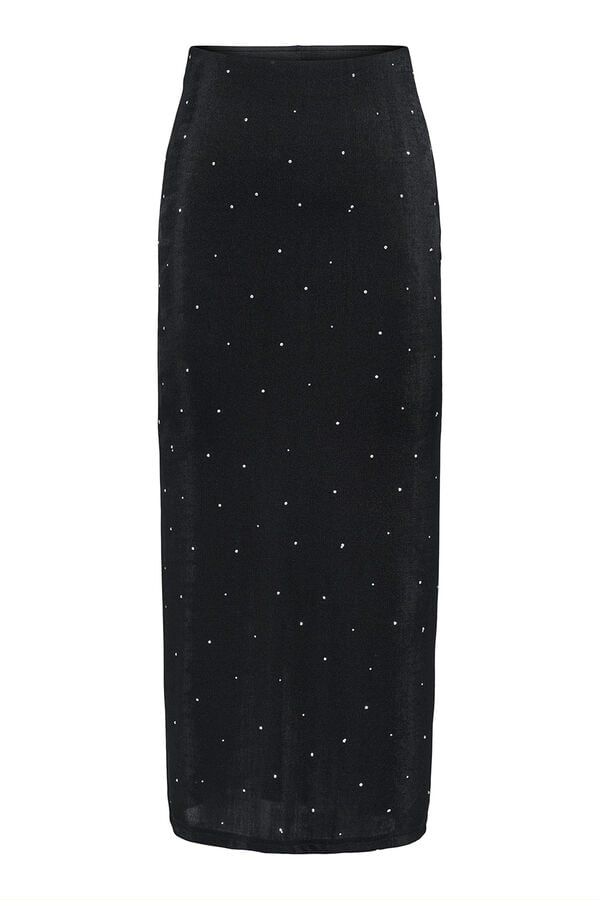 JDY Falda larga brillantes negro
