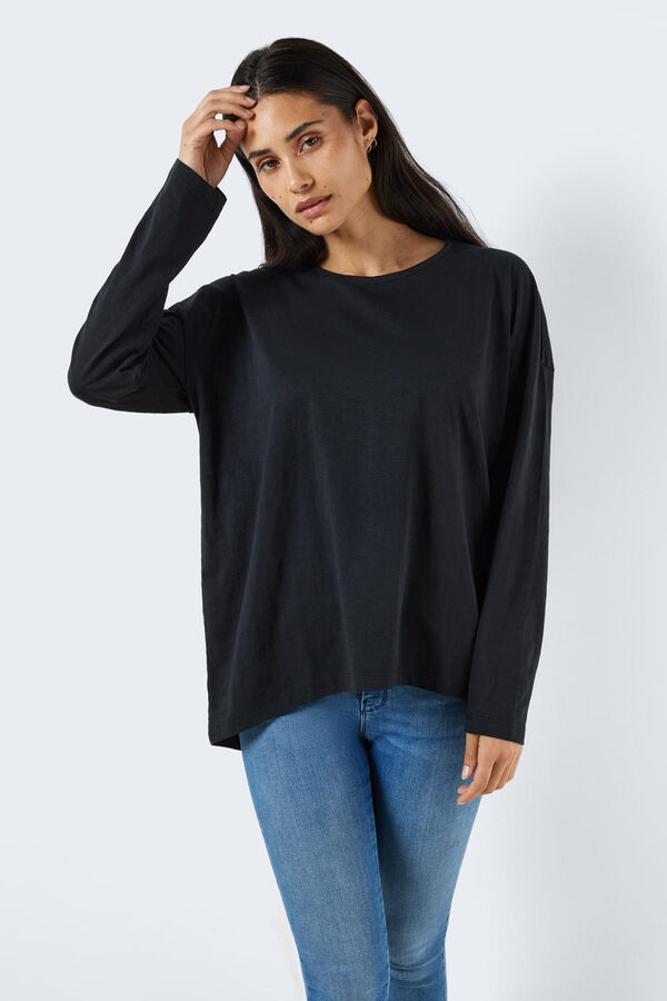 Noisy May T-shirt comprida manga comprida preto