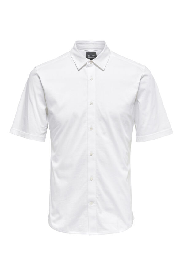 Springfield Camisa de manga corta con botones blanco