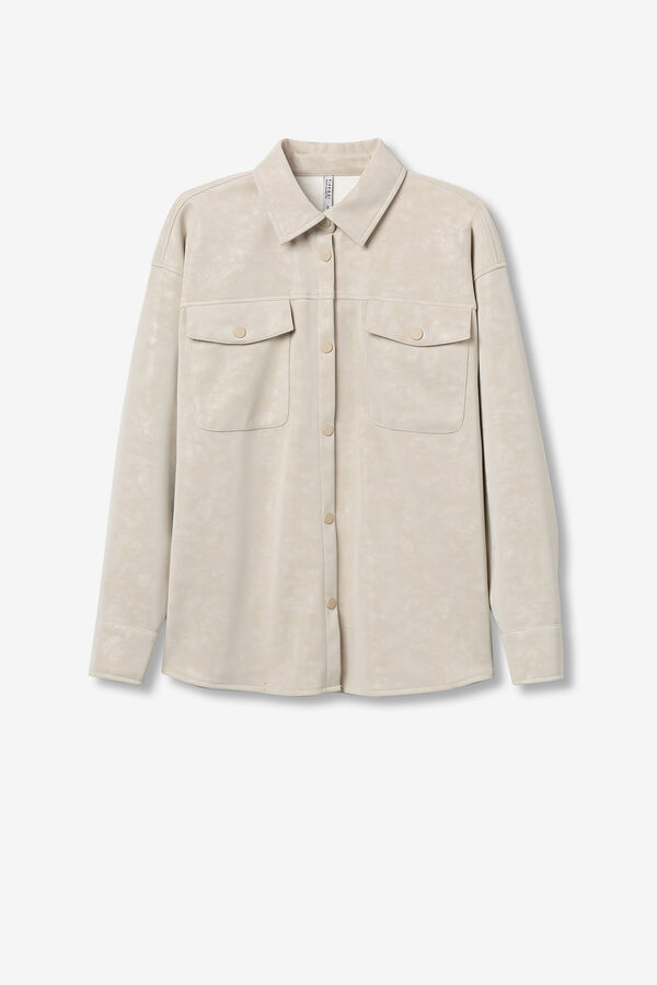 Tiffosi Camisa Con Textura Aterciopelada marfil