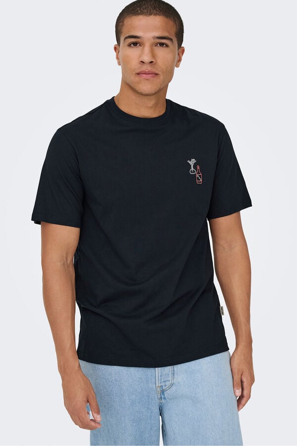 Only & Sons T-shirt de manga curta. preto