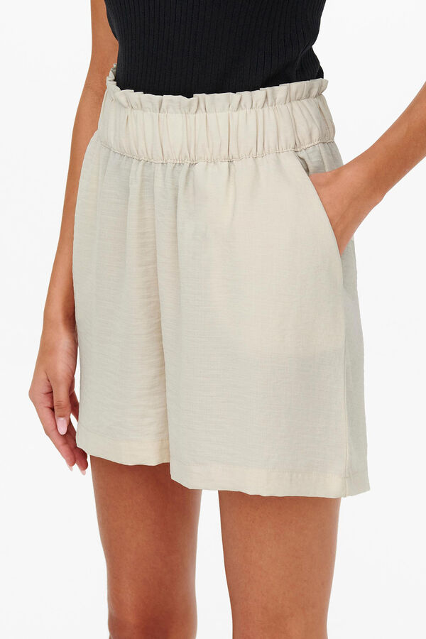 JDY Calções de saco de papel cinzento