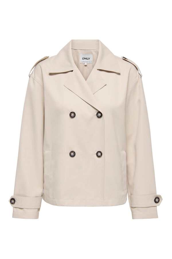 Only Gabardina curta bege