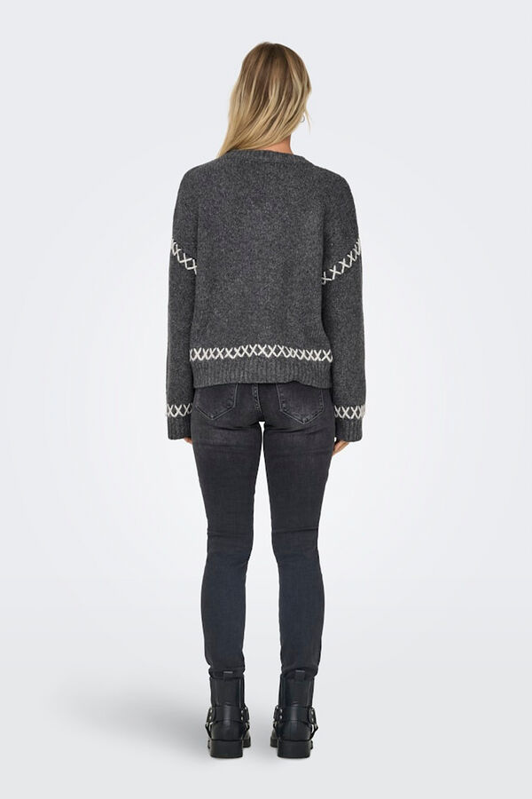 Only Jersey costuras en contraste gris