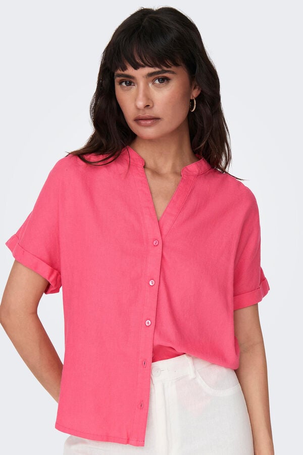 Springfield Camisa manga curta popelina rosa