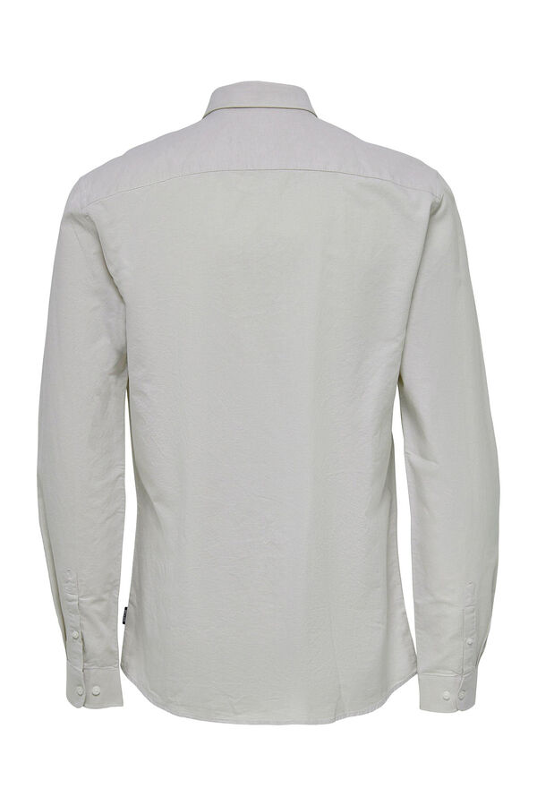 Only & Sons Camisa de manga comprida Oxford cinzento
