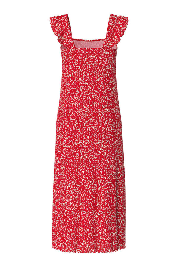 Pieces Vestido midi floral  rosa