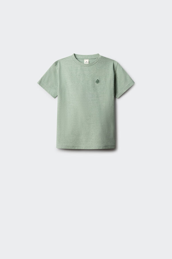 Springfield Kids T-shirt de manga curta com microrriscas para menino verde