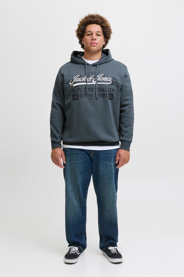 Jack & Jones PLUS Moletom Plus Sweatshirt regular fit cinzento
