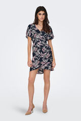 Only Vestido corto cuello pico gris