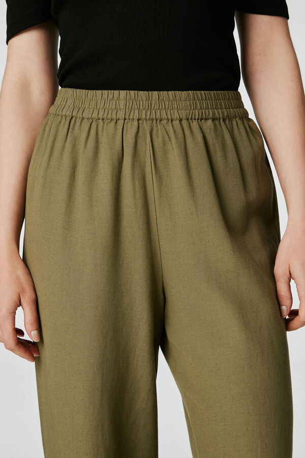 Pieces Pantal&oacute;n largo algod&oacute;n y lino verde