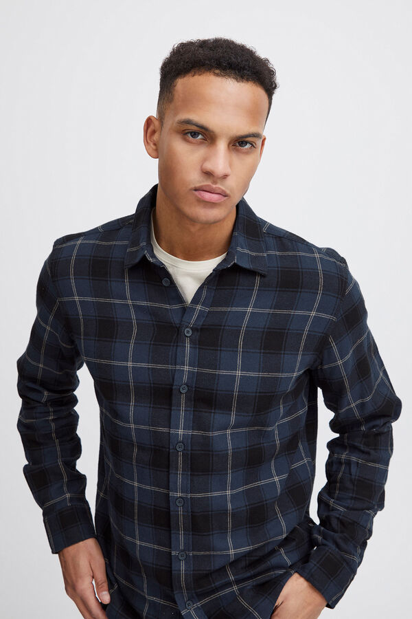 Blend Camisa Manga Comprida  azul