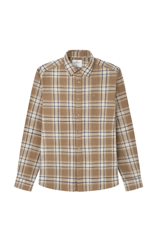 Springfield Camisa r&uacute;stica cuadros nude