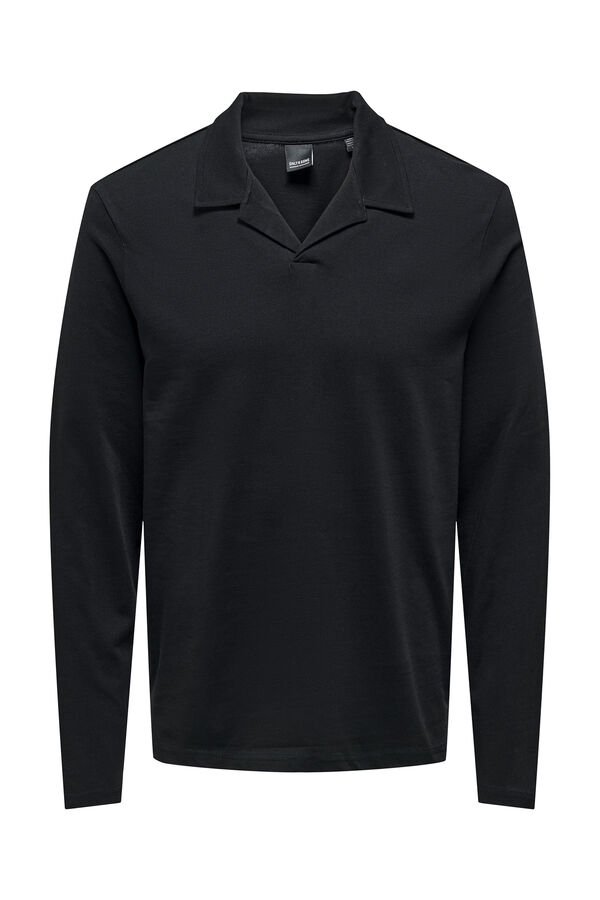 Only & Sons Camiseta cuello polo negro