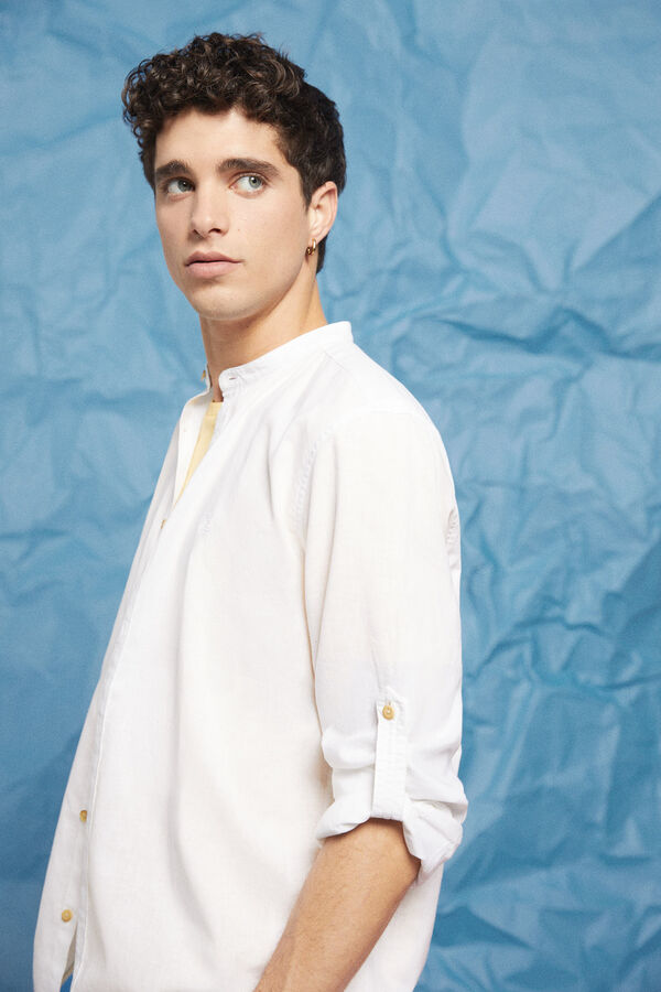 Springfield Camisa lino mao blanco