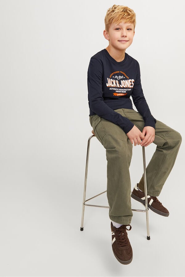 Jack & Jones Junior Pantal&oacute;n cargo regular fit verde