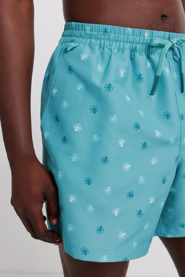 Springfield Ba&ntilde;ador estampado pulpos azul
