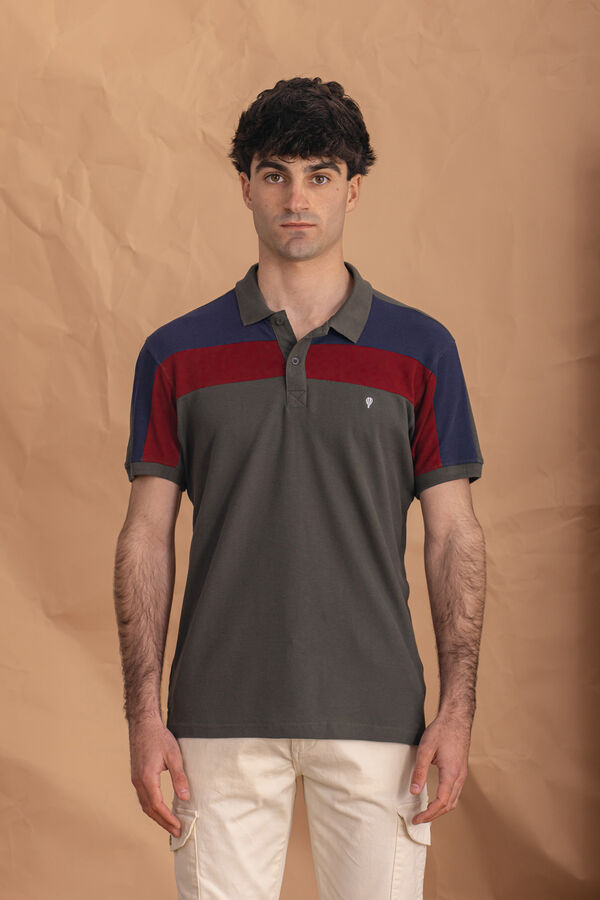 Celopman Polo com pain&eacute;is verdes verde