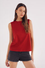 Springfield Camiseta crochet hombros rojo