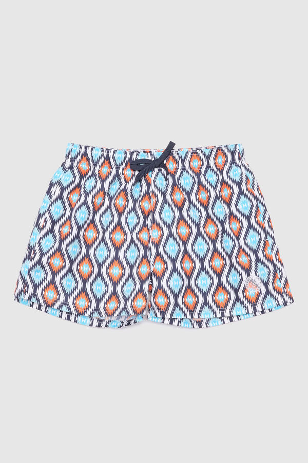 Inside Ba&ntilde;ador Estampado Geometrico naranja