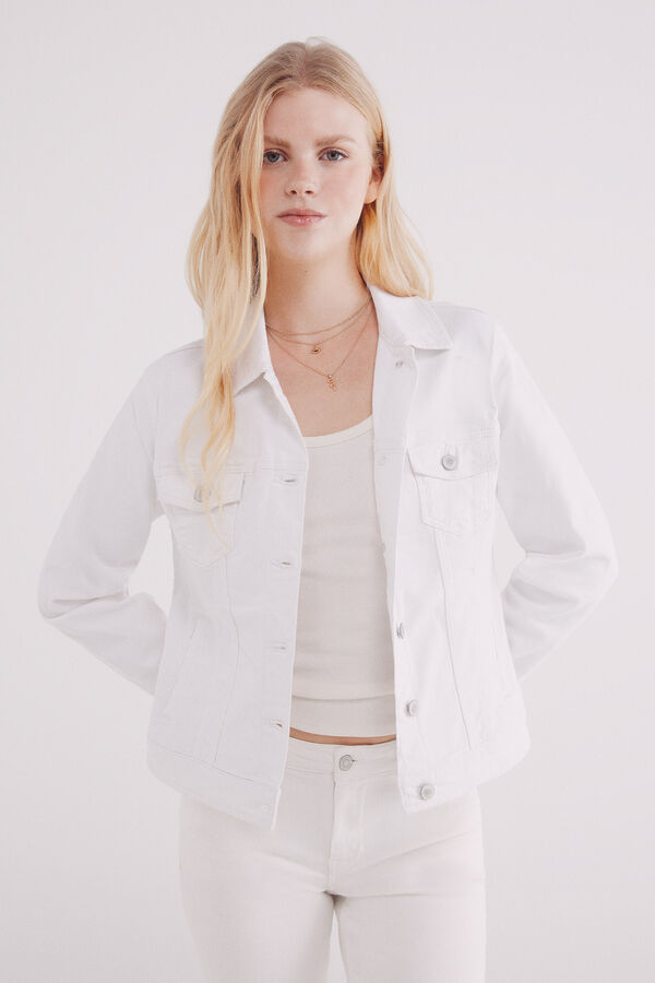 Springfield Cazadora vaquera color algod&oacute;n blanco