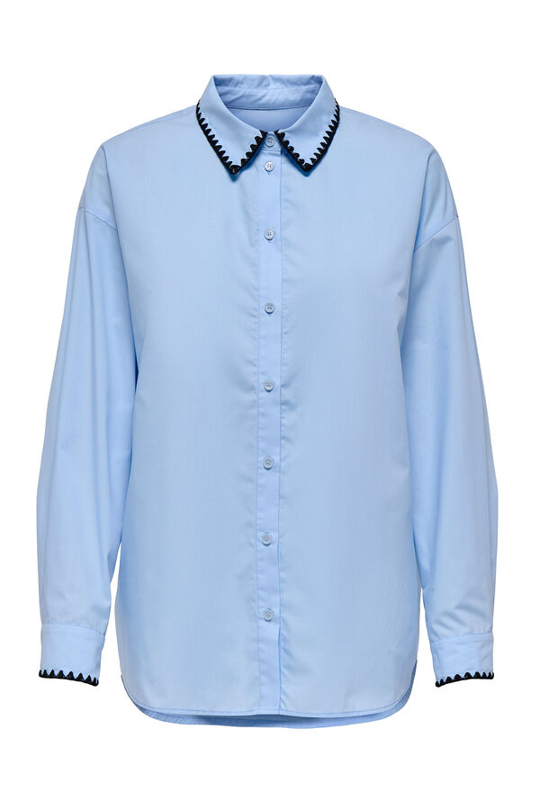 Only Camisa con detalles bordados azul
