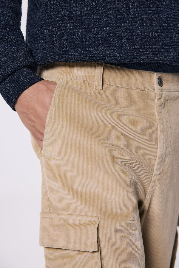 Springfield Pantal&oacute;n cargo pana slim fit beige