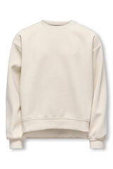 Only Girls Sweatshirt com gola redonda bege