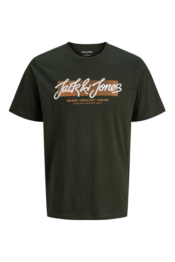 Jack & Jones PLUS Camiseta logo frontal verde