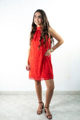 Cul Sac Vestido curto gola halter castanho
