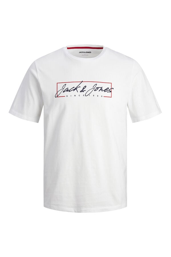 Jack & Jones PLUS T-shirt fit standard Plus branco