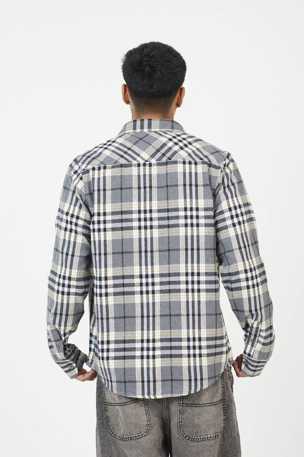 Brave Soul Camisa xadrez cinzento