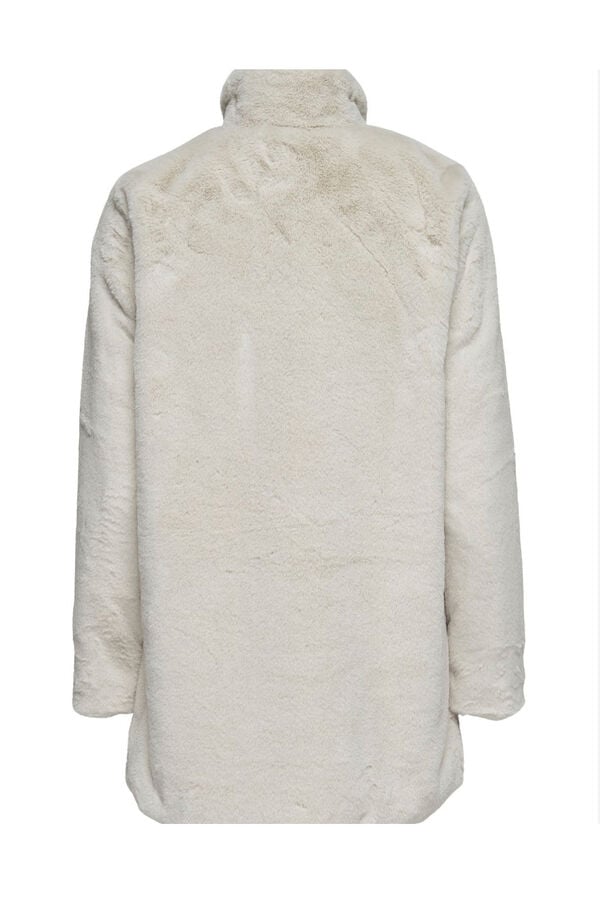 Only Abrigo de pelo sint&eacute;tico beige