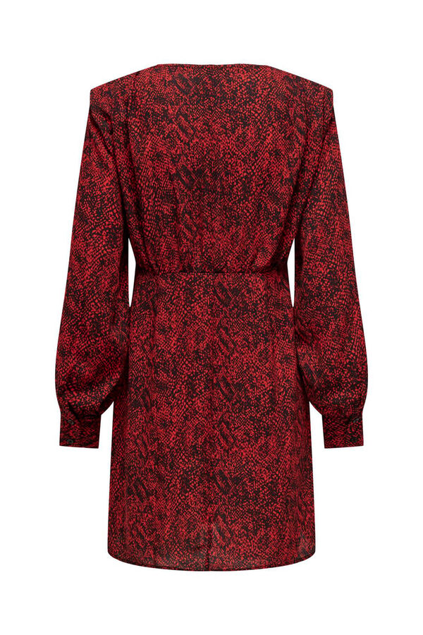 Only Vestido estampado com estampa animal vermelho