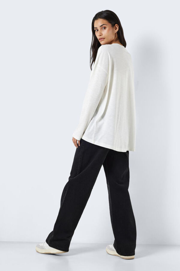 Noisy May T-shirt comprida manga comprida branco