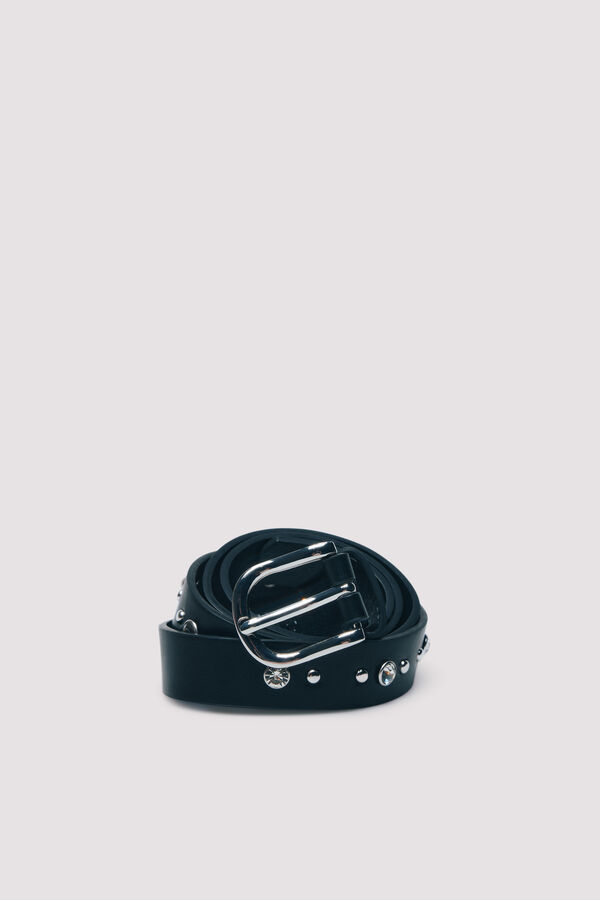 Springfield Cintur&oacute;n tachas met&aacute;licas negro