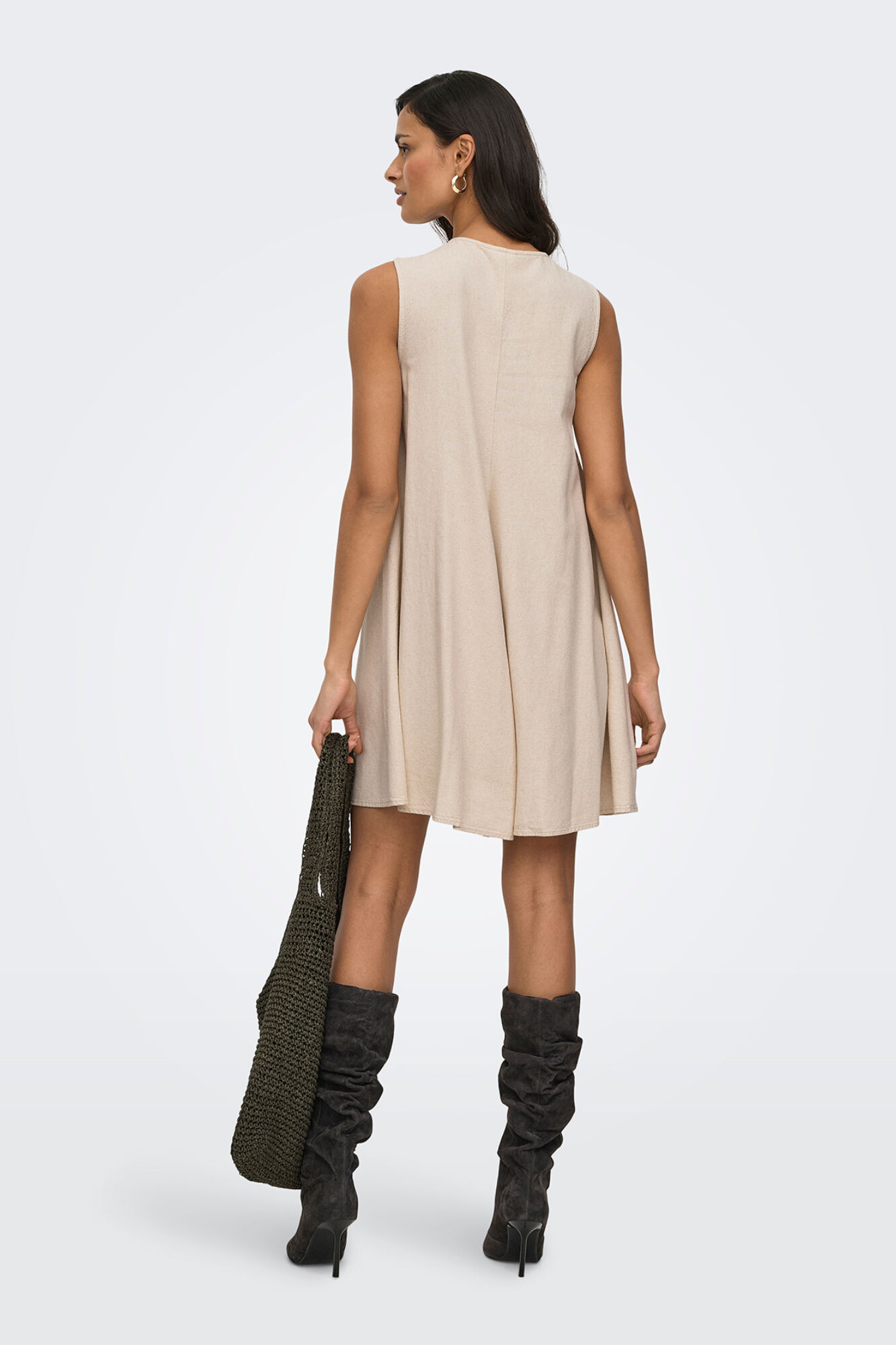 JDY Vestido curto de linho