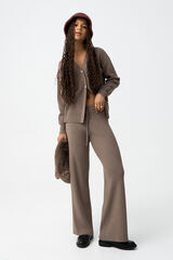 Tiffosi Pantalones Rectos de Punto Canal&eacute; marr&oacute;n