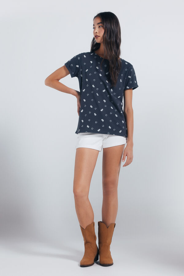 Springfield Camiseta estampada motivos pequeños gris