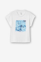 Tiffosi Camiseta con Estampado y Entred&oacute;s blanco