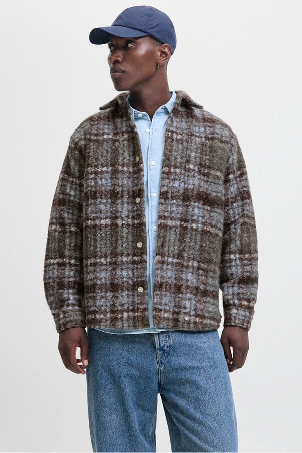 Jack & Jones Sobrecamisa cuadros marr&oacute;n