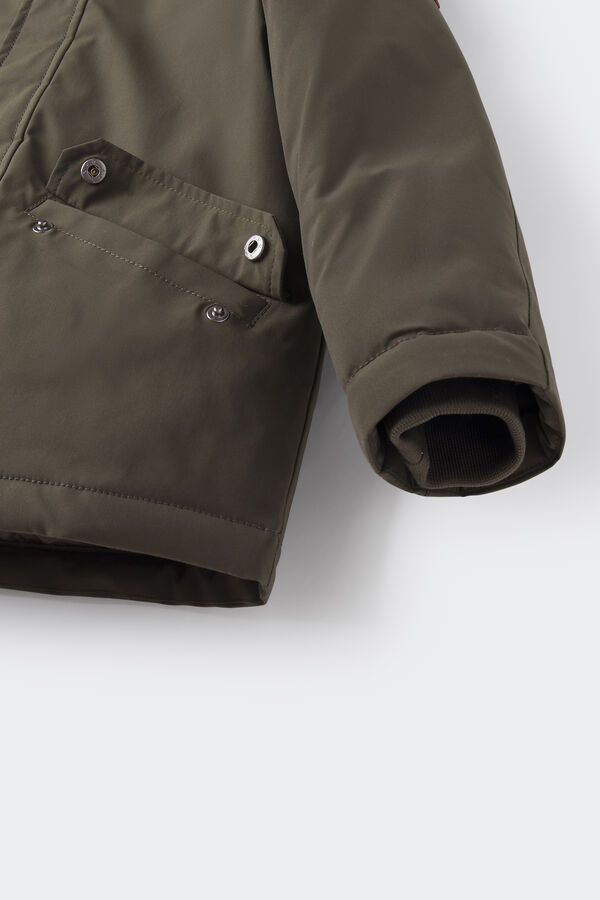 Springfield Parka comprida com capuz acolchoado cinza