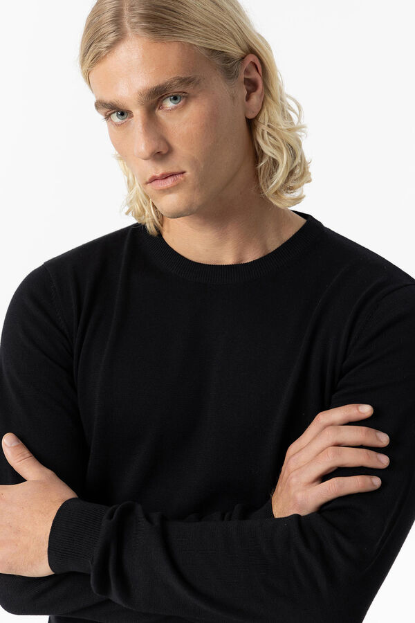Tiffosi Camisola b&aacute;sico de malha preto
