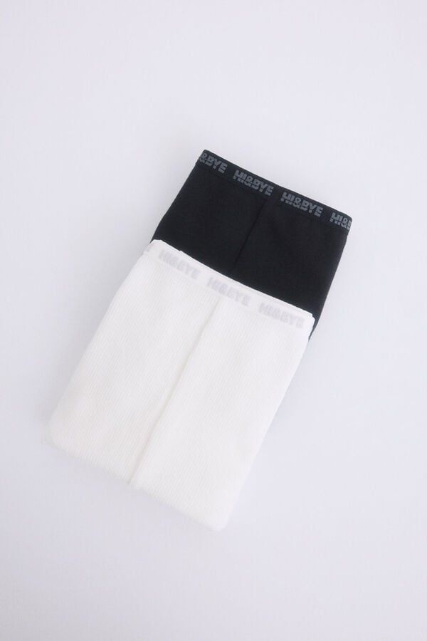 HI&BYE Pack de 2 cuecas boxer preta e branca branco