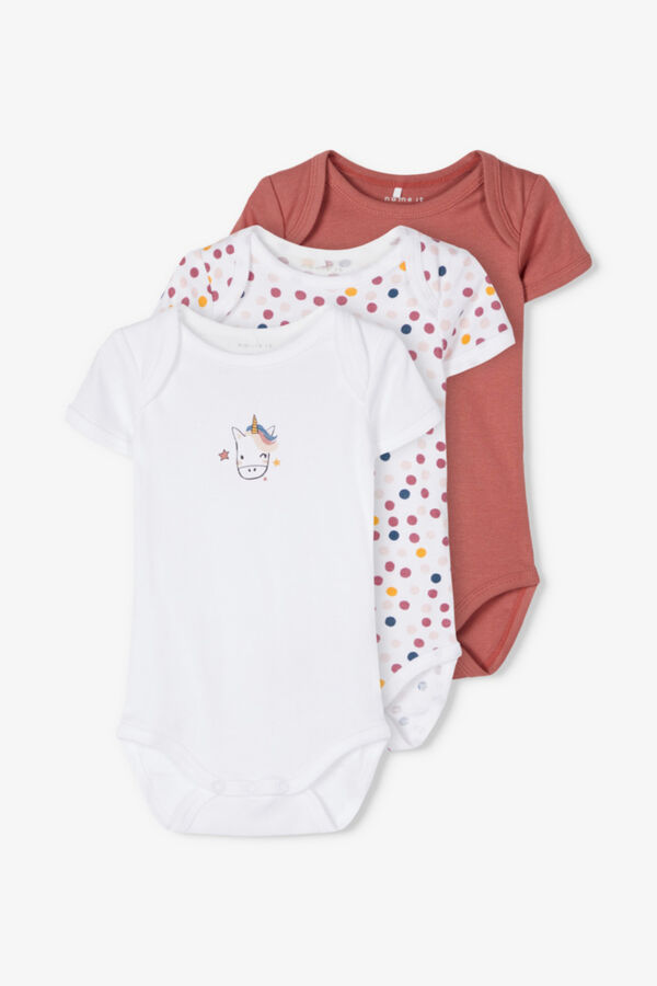 Name it Pack de 3 bodies manga corta beb&eacute; rosa