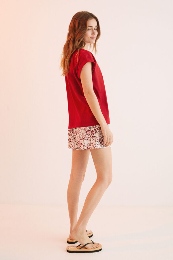 Womensecret Pijama corto 100% algodón Garfield rojo rojo