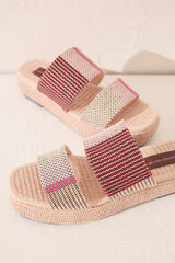 Women'secret Sand&aacute;lias plataforma de r&aacute;fia multicoloridas branco