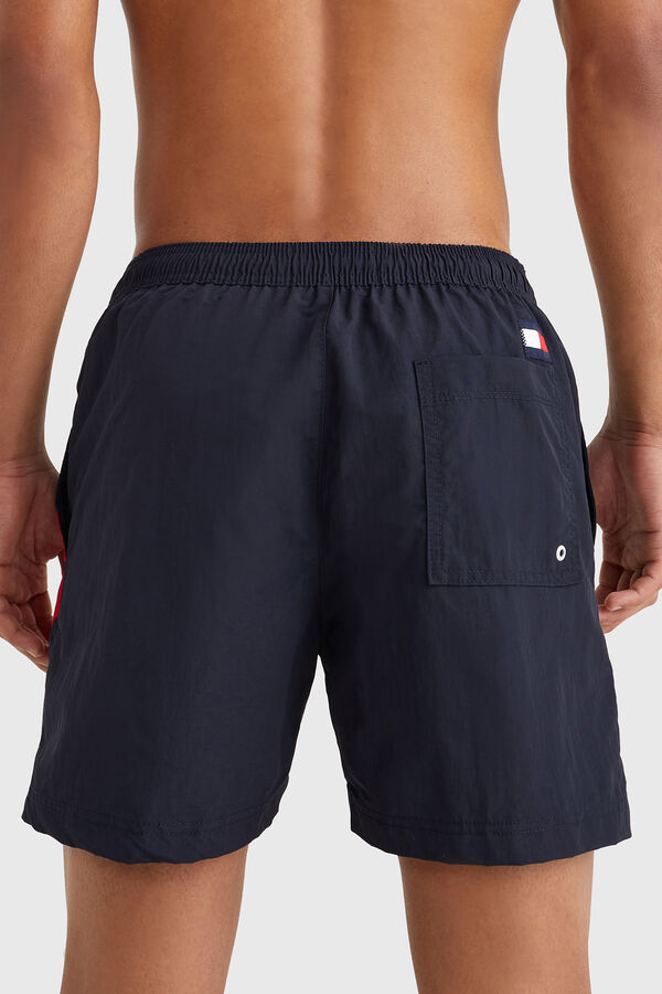 Tommy Jeans Bañador hombre SOLID FLAG-  DRAWSTRING 10 azul