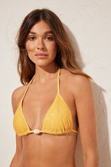 Women'secret Top bikini triangular lentejuelas amarillo amarillo