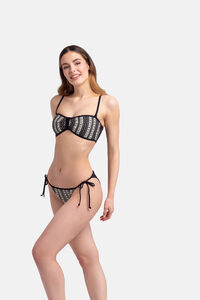 Dorina Top de bikini bandeau crochet negro